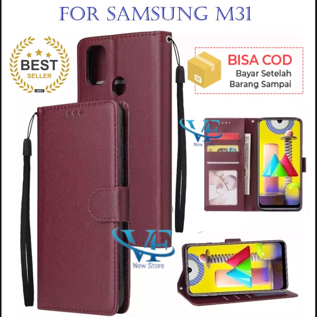 CASE DOMPET HP UNTUK SAMSUNG M31 /LEATHER FLIP CASE SAMSUNG M31