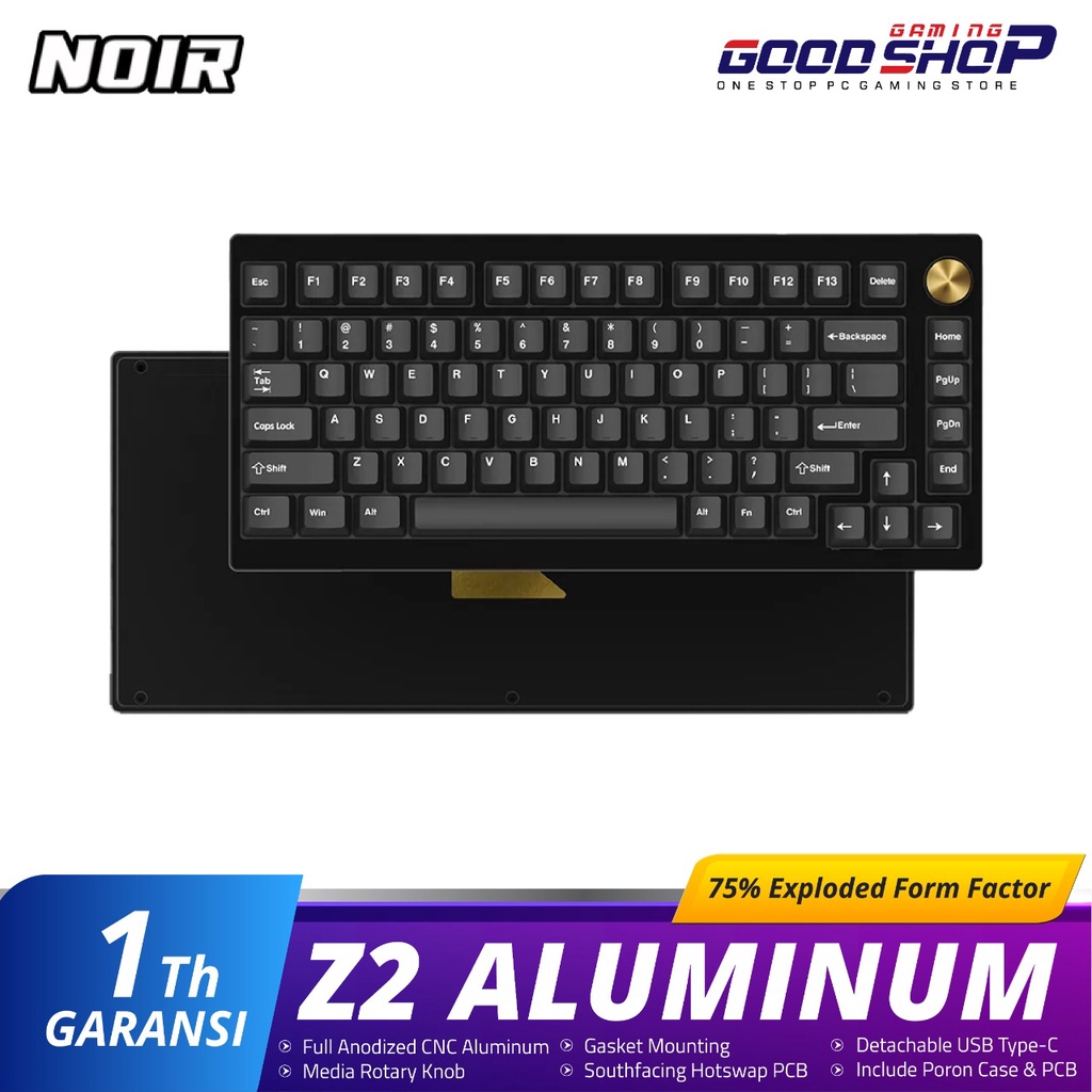 Noir Z2 75% - Aluminum Custom Mechanical Keyboard