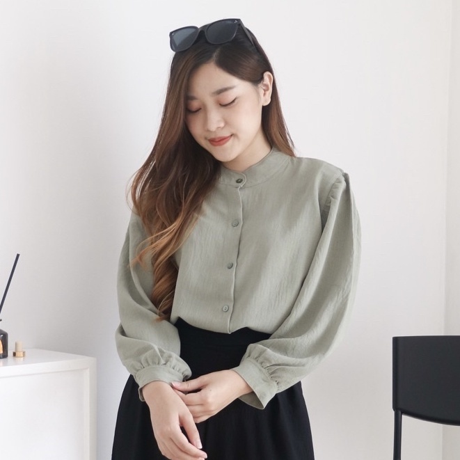 BEFAST - ZRX OOTD Wanita Blouse POYA / River Oversize Blouse XL / Blouse Wanita / Atasan Lengan Panjang / Blouse Casual / Fashion Wanita Kerja Formal / Blouse Wanita Modis / Terbaru 2022 / Terlaris