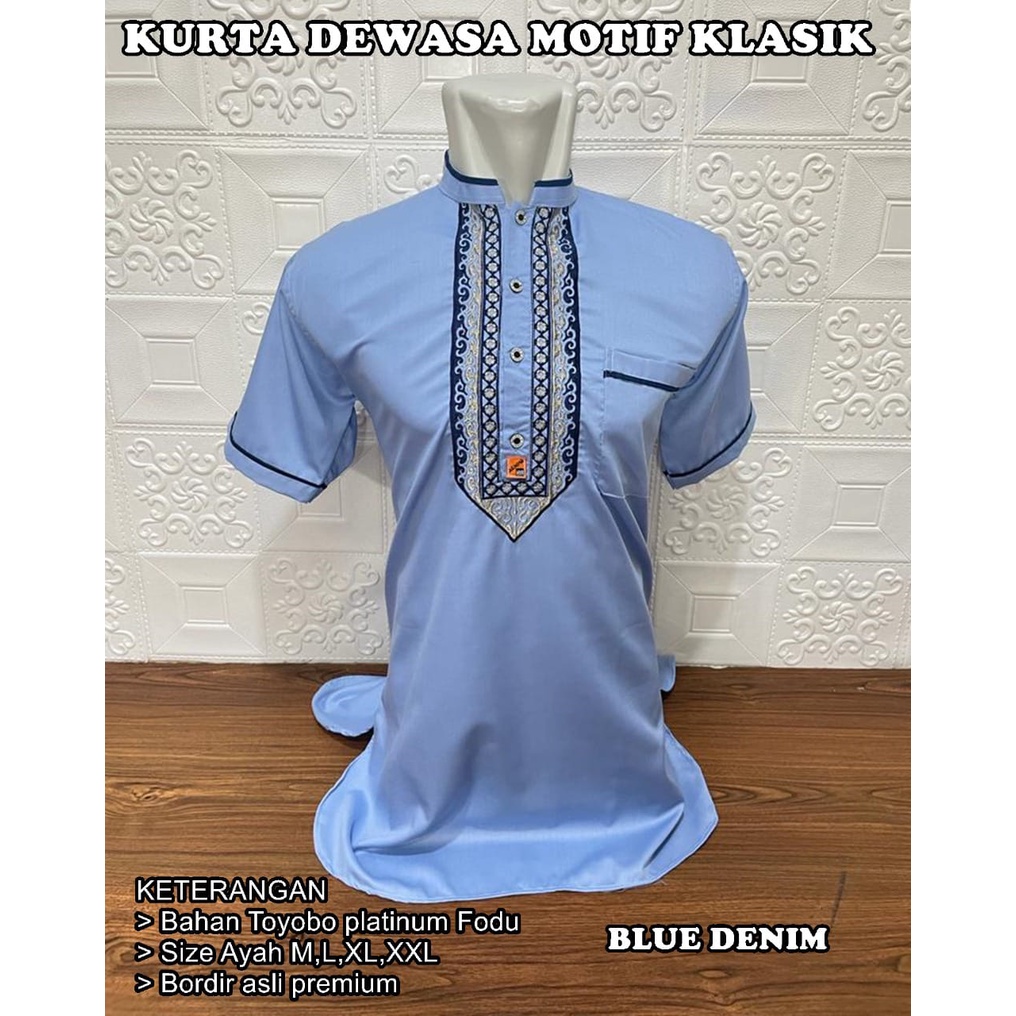 Kurta Dewasa Bahan Toyobo Bordir Premium