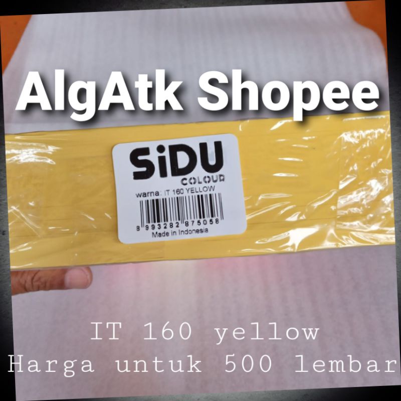 

500 Lembar Kertas HVS Warna A4 80 gram Sidu IT 160 Yellow