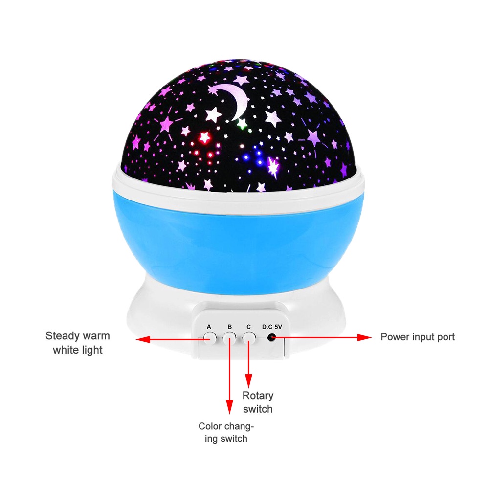 Lampu Tidur Bulan Bintang Proyektor Lampu Tidur Dream On Star Moon