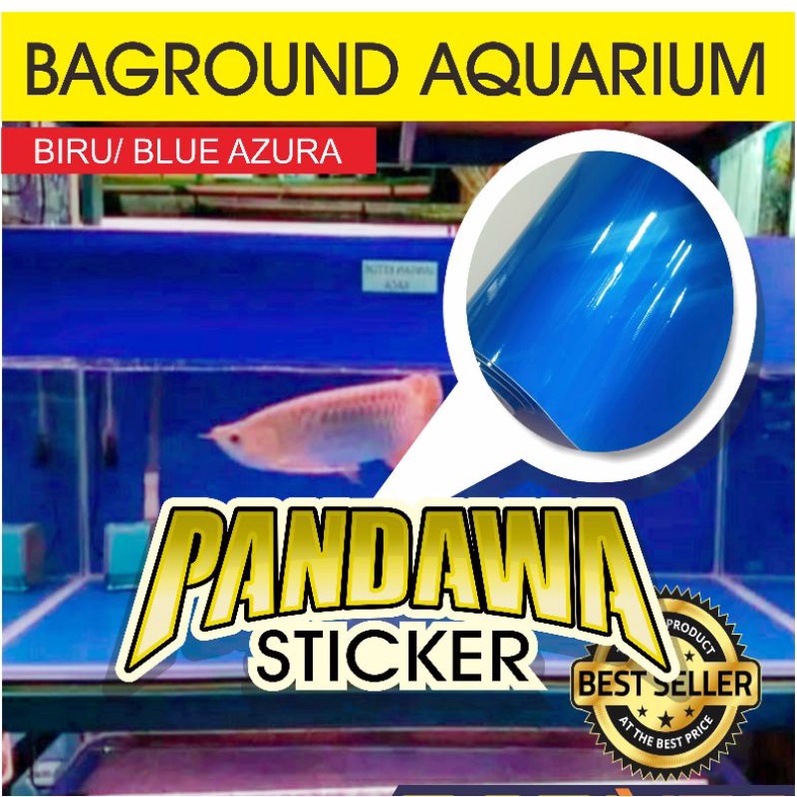 BAHAN STIKER BACKGROUND AQUARIUM AQUASCAPE BIRU MUDA BLUE AZURA GLOSSY