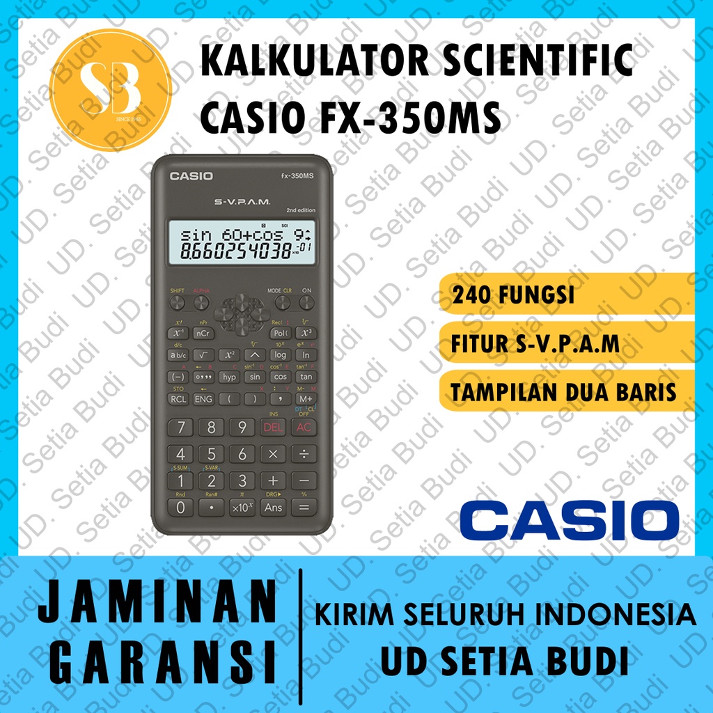 

Kalkulator Scientific CASIO FX-350MS Baru dan Asli 350 MS
