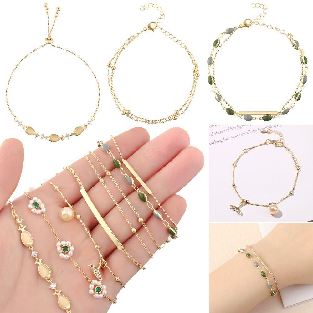 R-gelang Tangan Wanita Desain Bunga Adjustable Untuk Hadiah