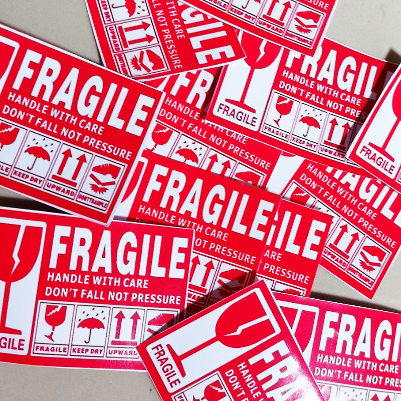 STIKER FRAGILE MURAH | KUAT MEREKAT | ANTI LUNTUR