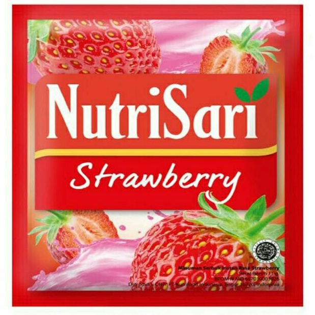 

Nutrisari Rasa Strawberry Minuman serbuj instan nutri sari stoberi 1 renteng 10 sashet 1renteng 10saset 10sashet