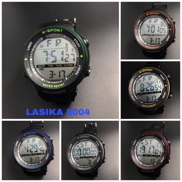 Jam tangan digital Sporty water Resist Lasika 8004