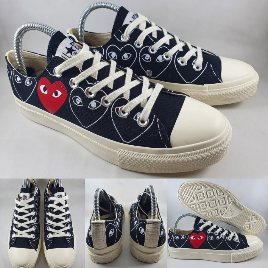 Sepatu Kets Converse Chuck Taylor 70s X CDG Play Multi Heart Low Black