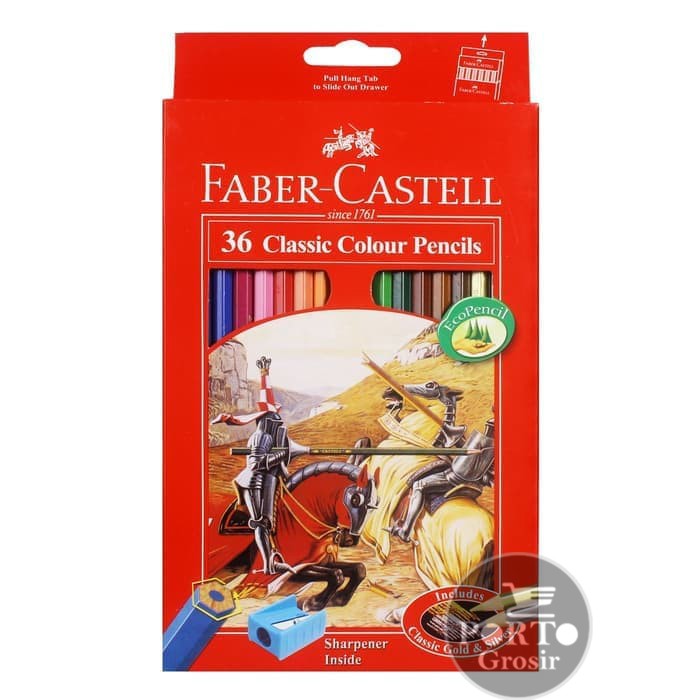 

Faber Castell 36 Long Colour Pencil Pensil Warna Klasik isi 36 Color Asli GRATIS RAUTAN