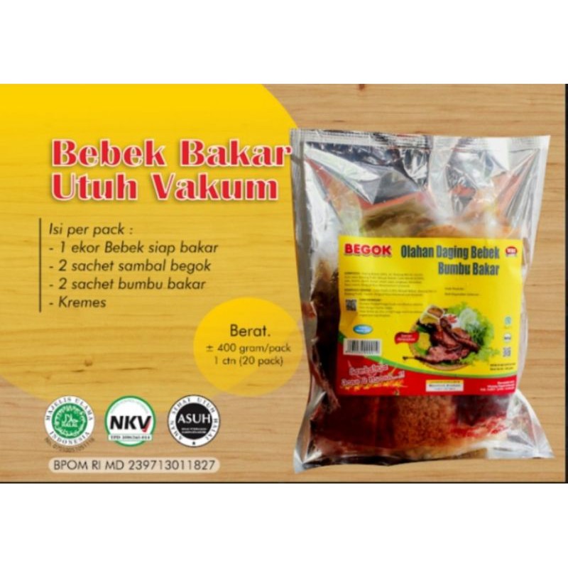 BEBEK BAKAR MUDA PREMIUM BEGOK BEBEK BAKAR PANGGANG 1 Ekor Utuh FROZEN BEBEK PRESTO EMPUK BEBEK MUDA