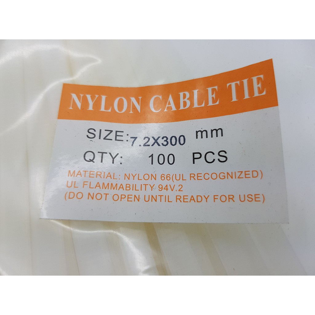 Kabel Ties Bisa Buka / Reusable Cable Ties 30 CM lebar 7.2mm Putih