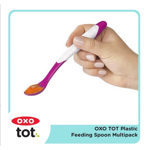 Oxo Tot Infant Feeding Spoon 4pack Sendok Baby Multipack Travel Kecil - Alat Makan Anak Bayi