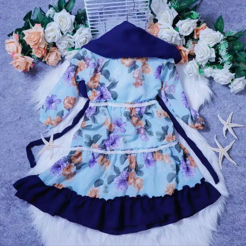 Gamis Syar'i Anak Dress Panjang Stelan Jilbab Panjang