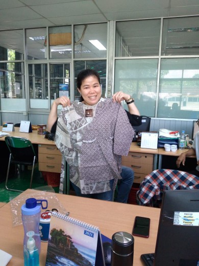 Tey-17 Batik Wanita Asj Sa Hrb026 Kenongo Kemeja Tosca Pendek