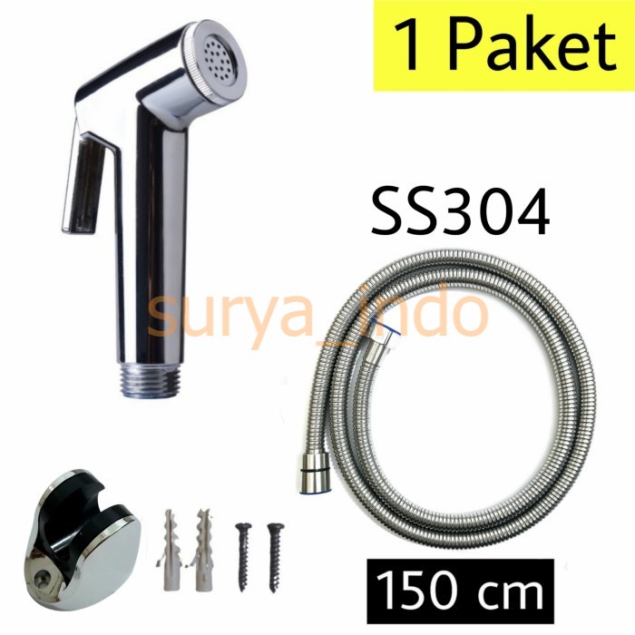 JET SHOWER TOILET SET 150 CM SS304 BIDET SHOWER KLOSET CEBOK CHROME