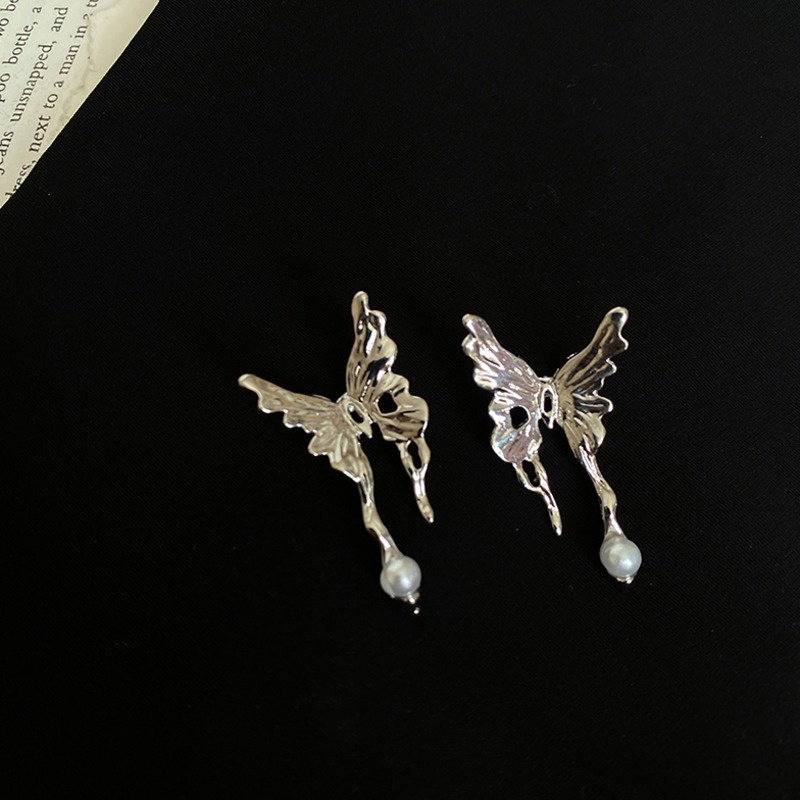 Butterfly Anting Bentuk Kupu-Kupu Aksen Mutiara Serbaguna