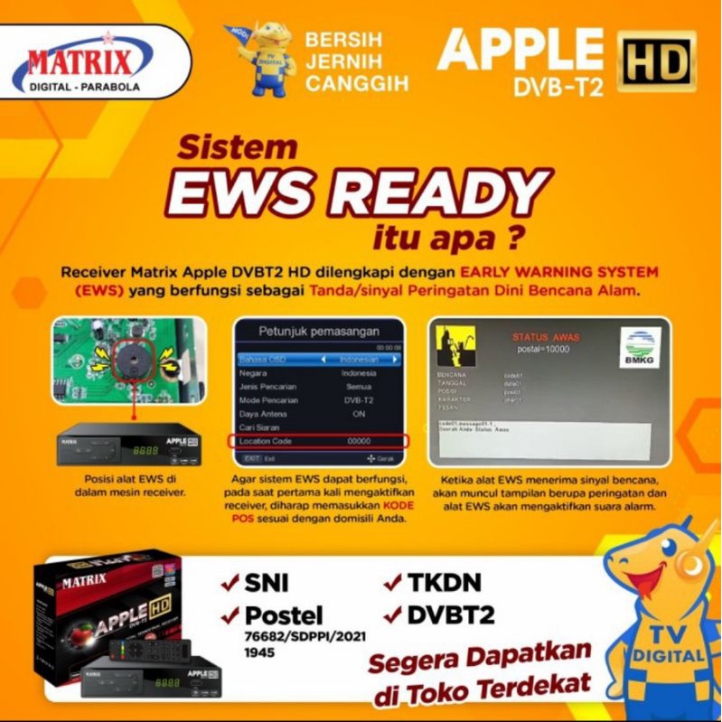 Set Top Box Matrix Aplle  DVB T2 Digital TV Merah Bisa Youtube