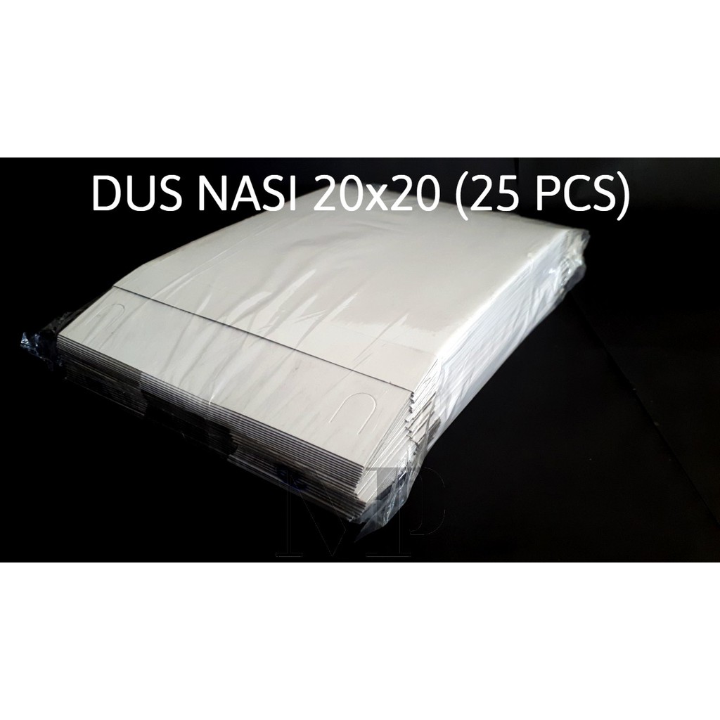 [25pcs] Dus Nasi Kotak 20x20 Cm Putih Polos Catering Box