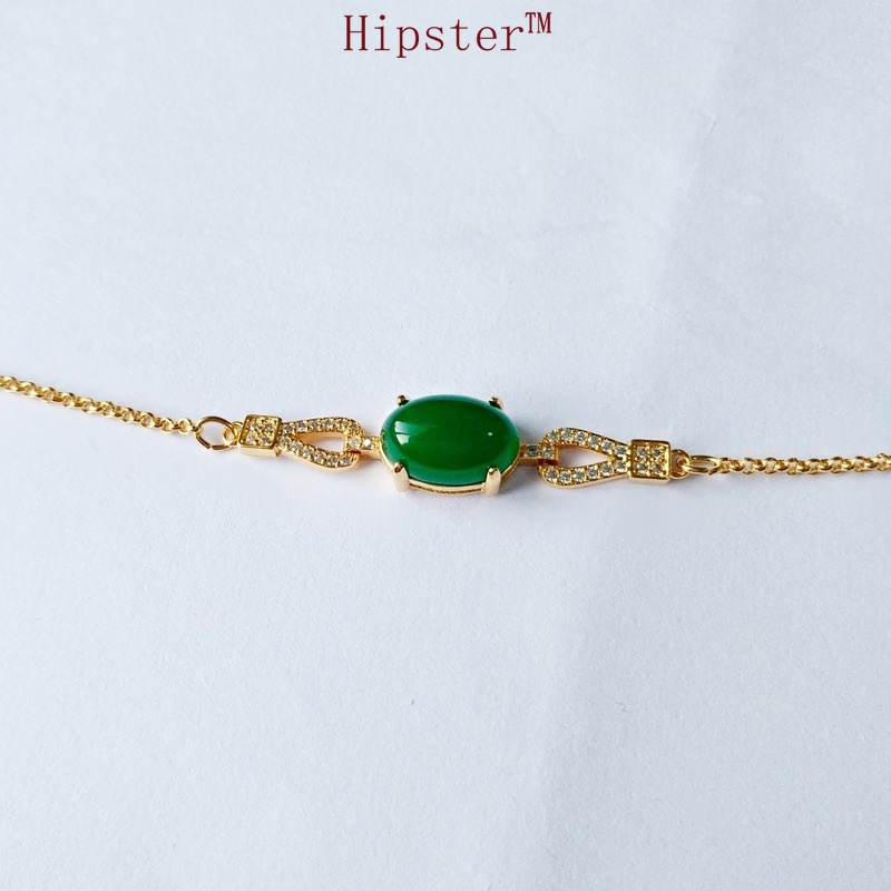 Exquisite Refined Grace Fashion Natural Emerald Gold Bracelet