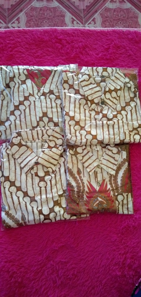 Batik Couple Keluarga Sania Ruffle Ori Ndoro Jowi Dnt Seno Merah Putih