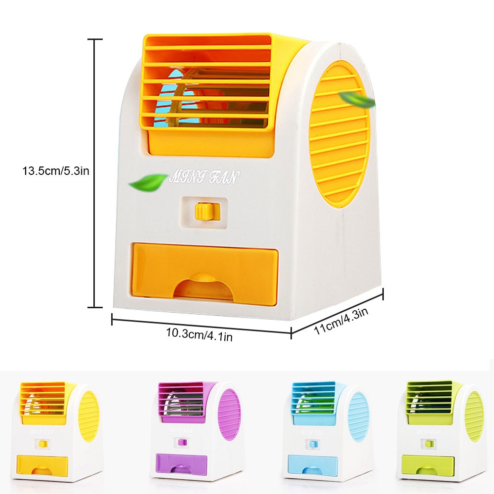 Kipas Angin AC Mini Fan Portable / Double Blower USB Fan