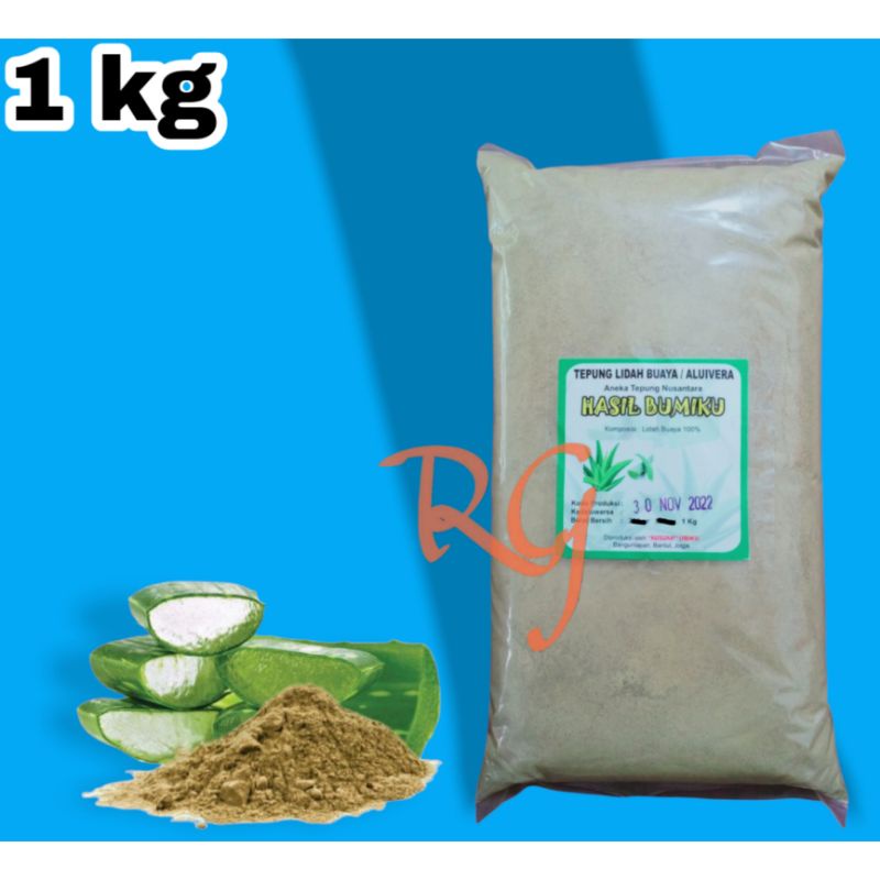 TEPUNG LIDAH BUAYA Organik kemasan 1 KG/ALOE VERA FLOUR Organic 1 KG/ALOE VERA POWDER 1 KG