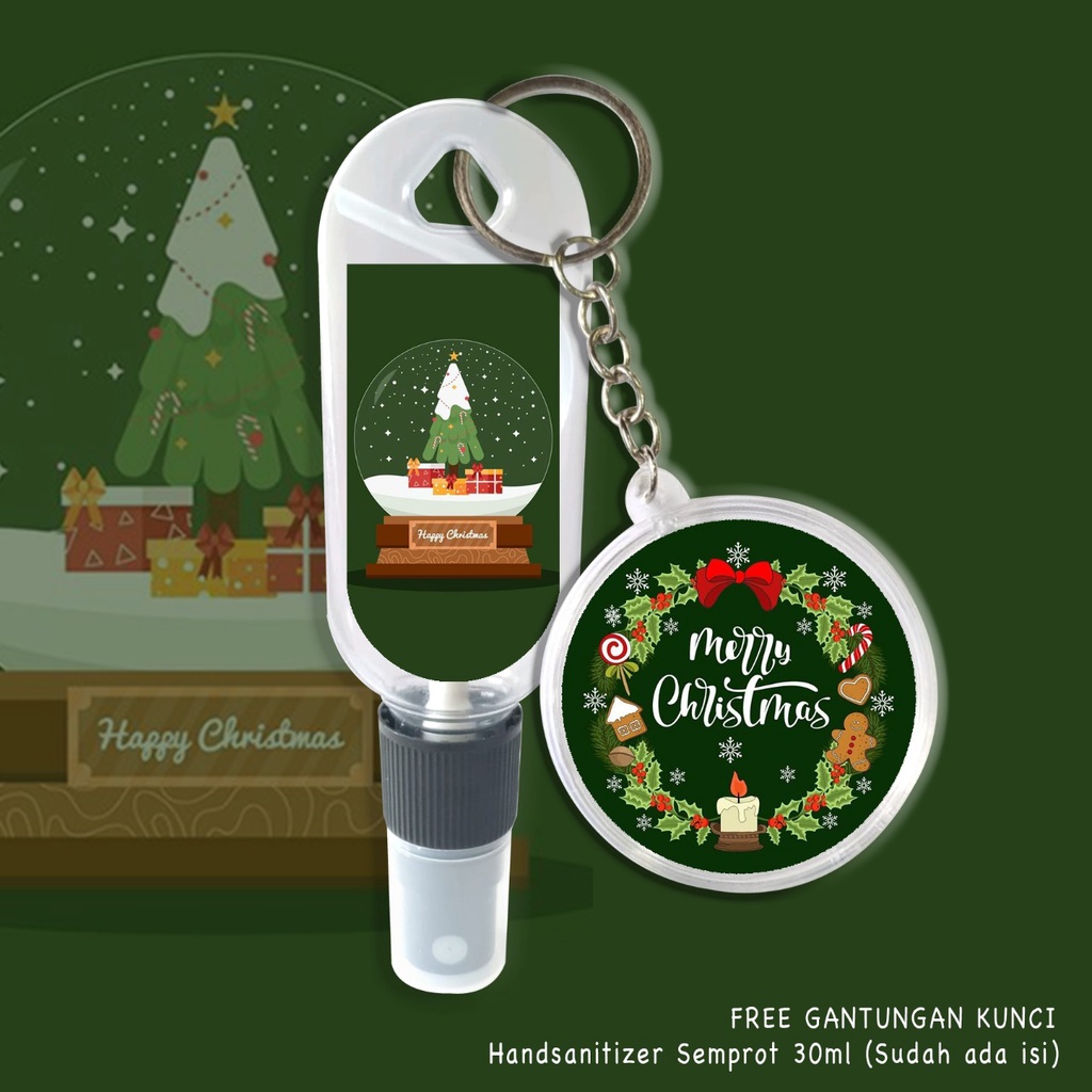 (FREE GANTUNGAN KUNCI) HAND SANITIZER CHRISTMAS TREE / KADO NATAL TERMURAH / INCLUDE ISI 30ML