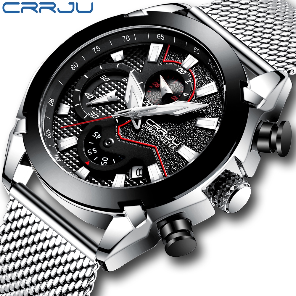 CRRJU Jam Tangan Sport Quartz Analog Anti Air Luminous Multifungsi