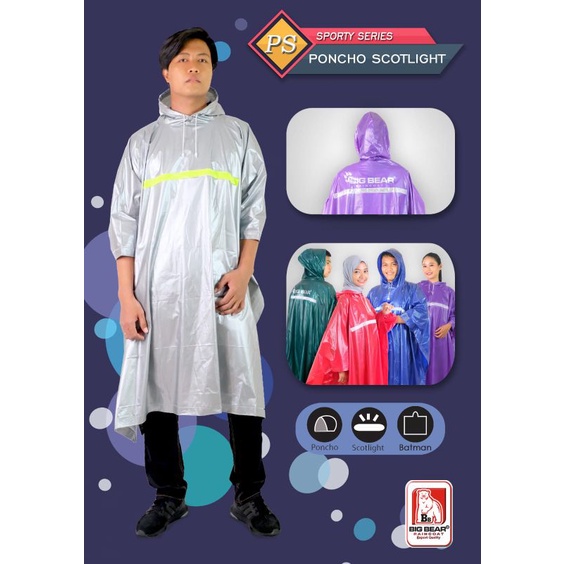 Jas Hujan BIG BEAR : Poncho Kelelawar ( Poncho Scotlight Dewasa )