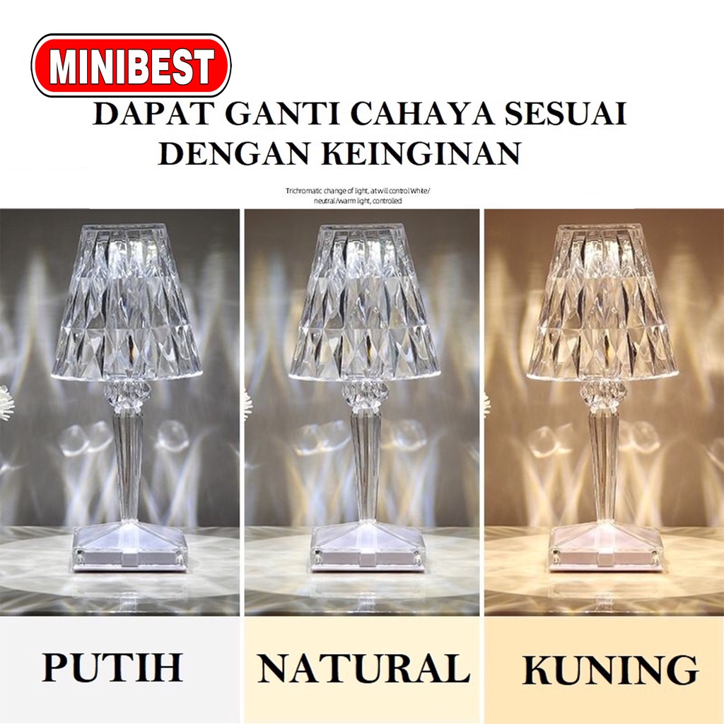 [MB] Lampu Hias Model Kristal / Table Light Kristal Lampu Hias 3 Cahaya / Lampu Meja Kristal