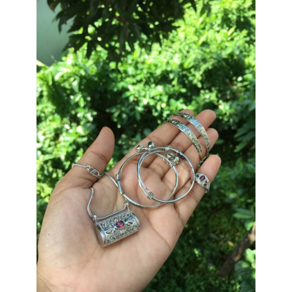 Set gelang 3 bulanan bayi silver | Accesoris Adat Bali Bayi & Anak