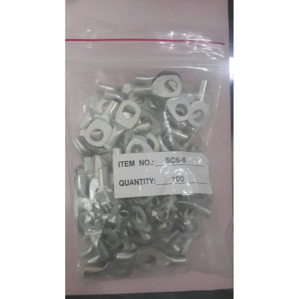 Kabel Skun SC / Skun Kabel SC 6-6 /Cable Lug /Scun Cable 6-6mm-100 pcs / Cable Schoen 6-6mm Per Bks