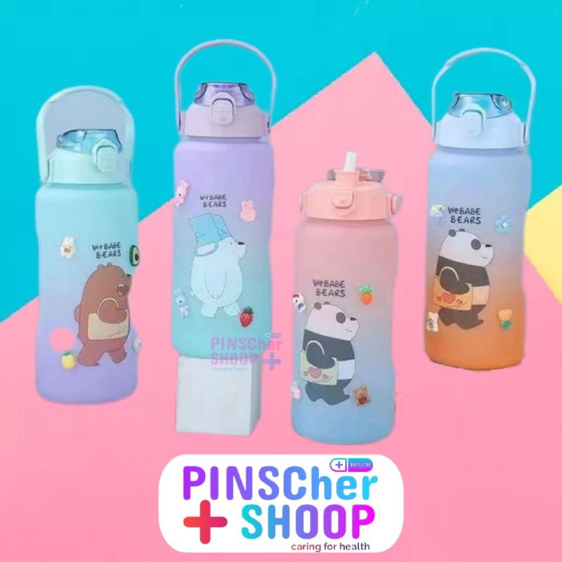 Botol Minum 2 Liter Webabe Bears Bottle Air Minum Warna Gradasi Free Stiker Free BPA