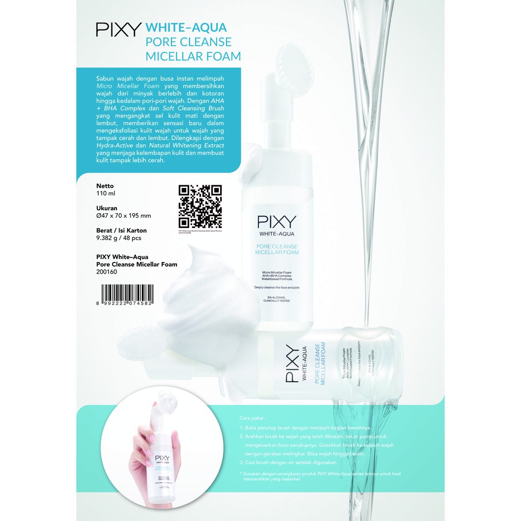 PIXY WHITE-AQUA PORE CLEANSE MICELLAR FOAM 110ML