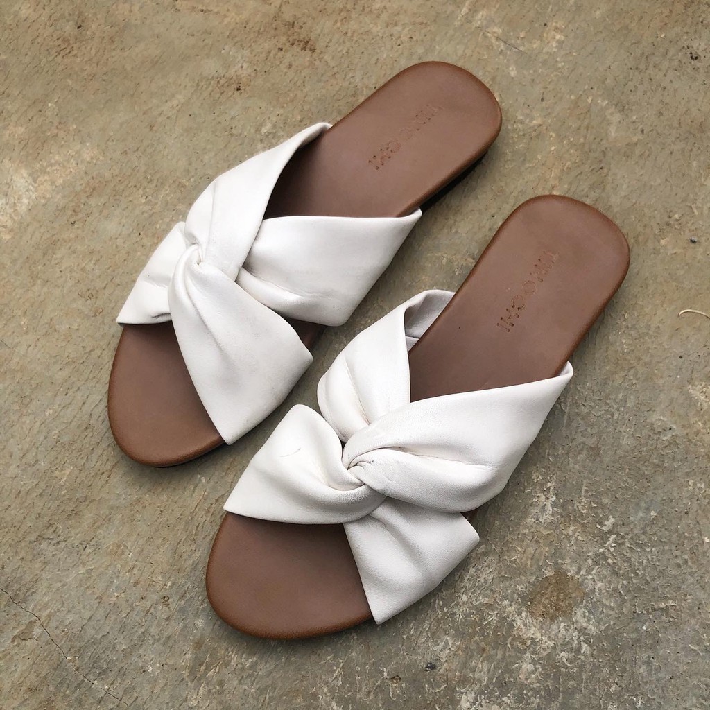 Sandal Flat Slip On Wanita Casual No Heels TINOCHI Spiral