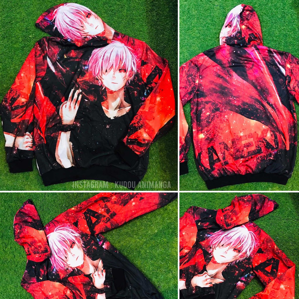 Hoodie Kaneki Fire Fullprint Tokyo Ghoul