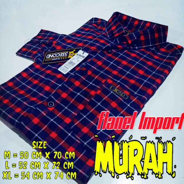 KEMEJA FLANEL IMPORT KEMEJA MURAH KEMEJA  MILENIAL 3SECOND