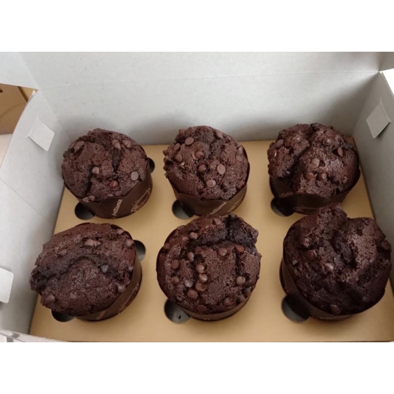 

Muffin Coklat dengan taburan Choco Chips