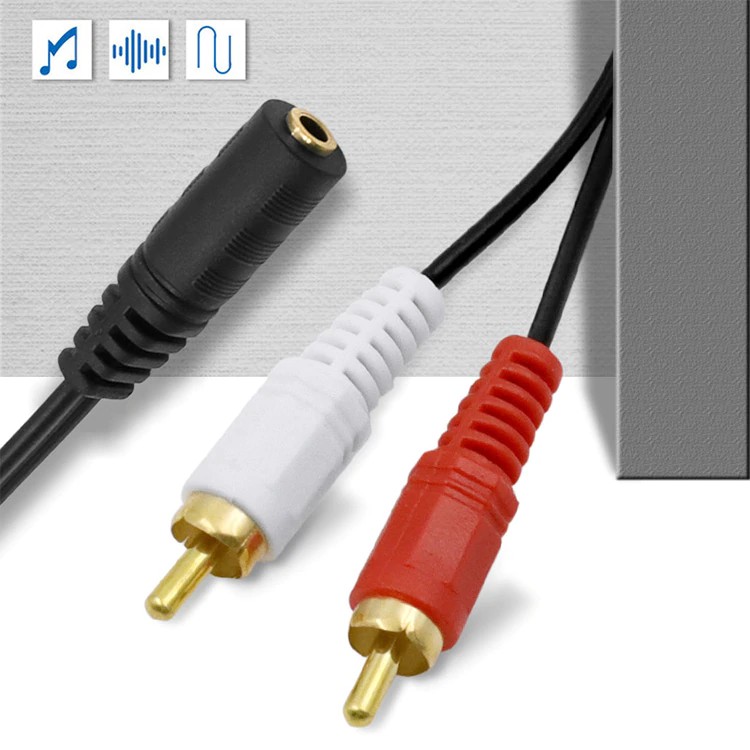 KABEL AUDIO 3.5mm FEMALE TRS TO 2 RCA MALE L/R AUX SOUND STEREO HIFI