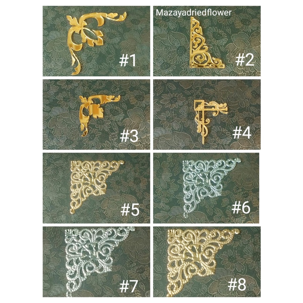 SUDUT SIKU HANTARAN- HIASAN MAHAR SESERAHAN BOX GOLD EMAS, SILVER,  AKRILIK