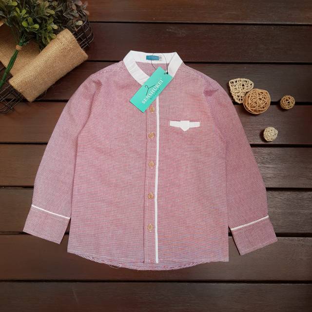 Kemeja Koko anak motif garis