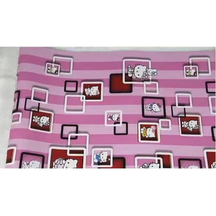 Wallpaper Dinding Motif Hello Kitty Kotak 3D