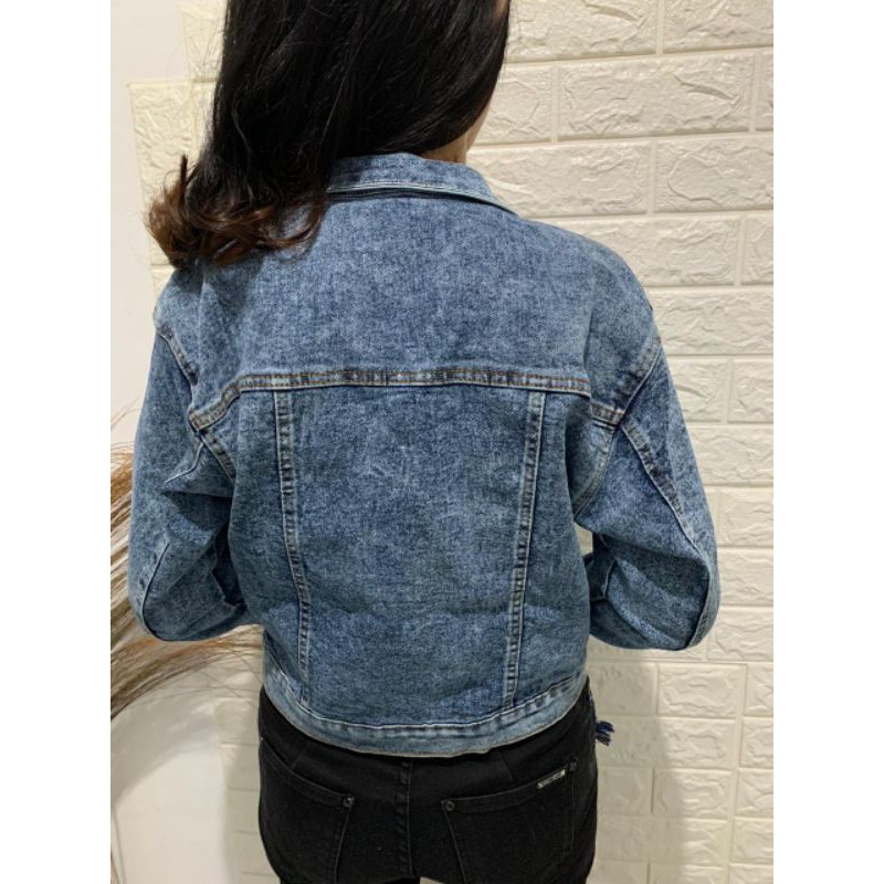 BISA COD JAKET JEANS WANITA SNOW BLUE PRILLY