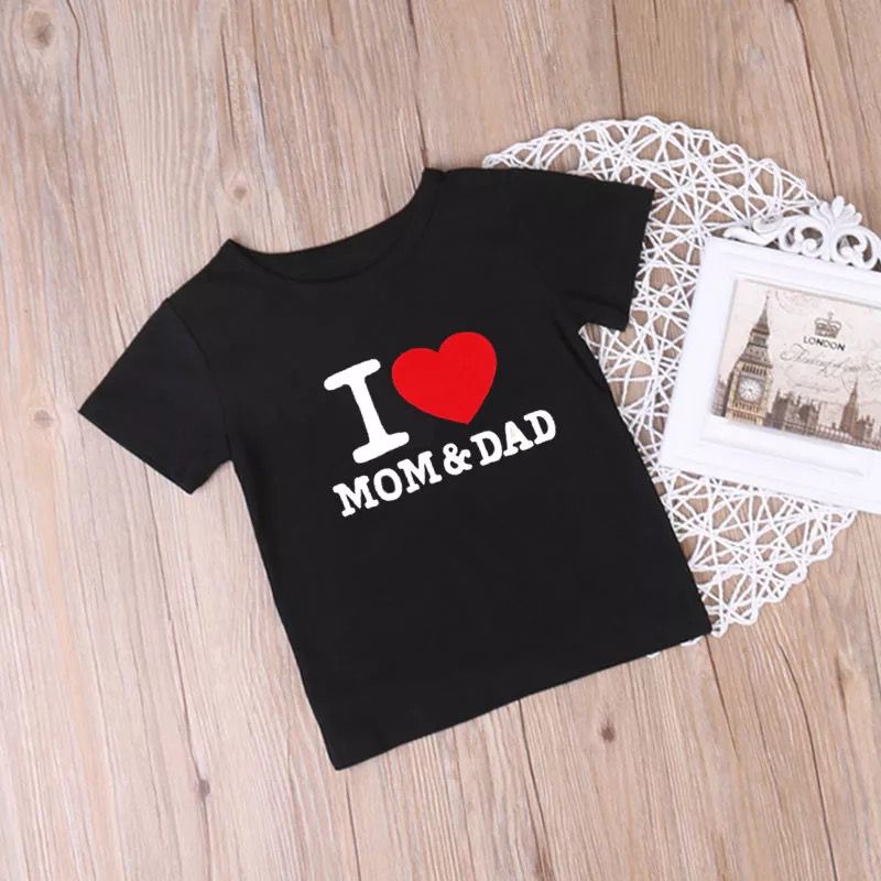 MYSTIQUE.ID-BAJU KAOS I LOVE MOM&amp;DAD T-SHIRT LUCU DAN AESTHETIC