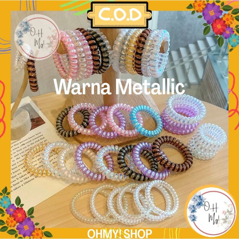 [ COD ] Ikat Rambut Spiral Fashion Korea / Kunciran Rambut Kabel / Tali Rambut Elastis-7