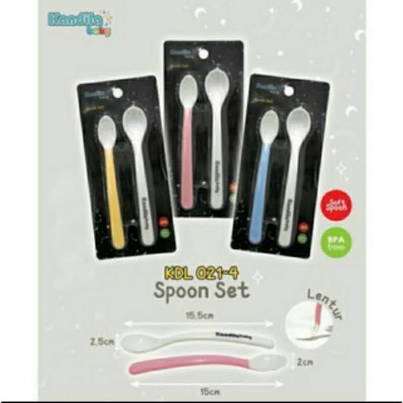 Kandila Baby Spoon Fork Set - Kandila Sendok Garpu Makan Bayi - Sendok Garpu Set Anak - Sendok Mpasi Bayi