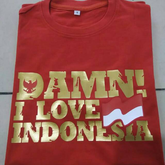 DAMN I LOVE INDONESIA Kaos DAMN I LOVE INDONESIA Merah lengan pendek