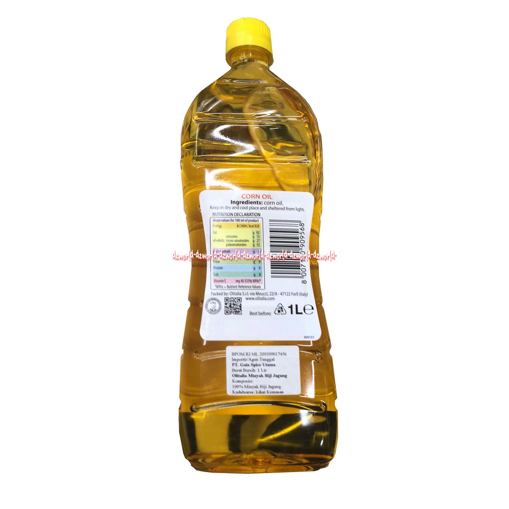 Olitalia Fiord'Oilo Corn Oil 1L Minyak Jagung Import