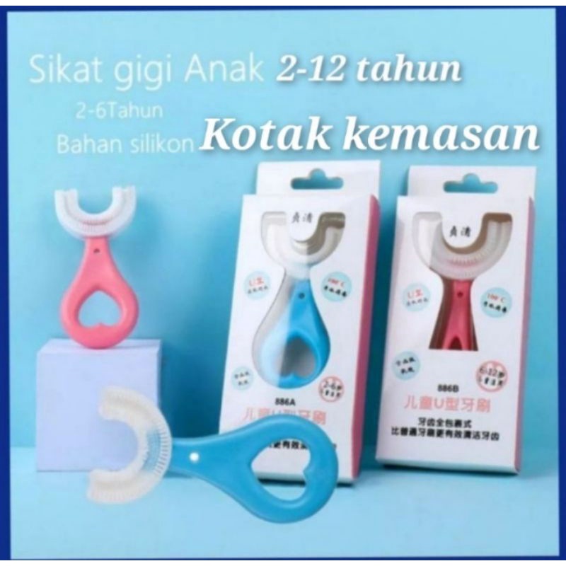 SIKAT GIGI SILIKON BAYI ANAK BENTUK U TOOTHBRUSH SILICON BABY TYPE U